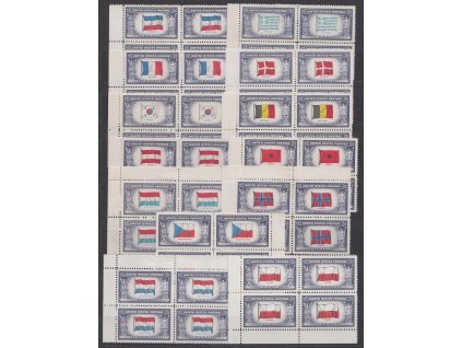 1943, USA, 5C vlajky okupovaných zemí, MiNr.512-24, **/* , těžší * , dv