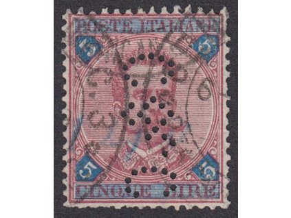 1891, 5 L Umberto, MiNr.59, razítkované, perfin