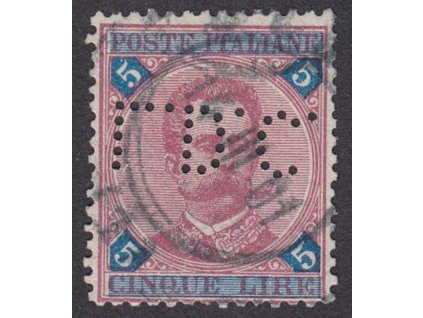 1891, 5 L Umberto, MiNr.59, razítkované, perfin