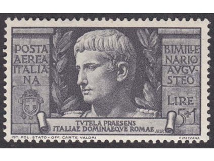 1937, 5 L císař Augustus, MiNr.590, * po nálepce