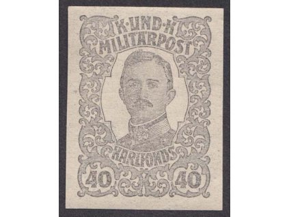 1918, 40 H Karel, nezoubkovaný ZT v barvě šedé, MiNr.146U, **