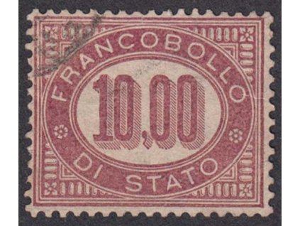 1875, 10 L služební, MiNr.8, razítkované, lehké natržení