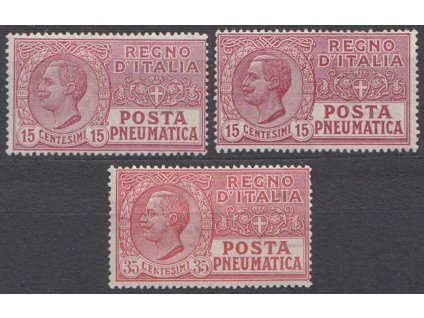 1927, 15-35 C Rohrpostmarken, MiNr.272-74, * po nálepce