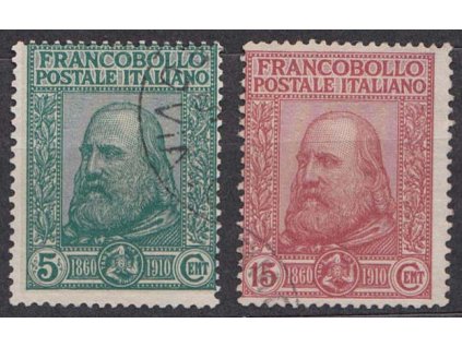 1910, 5-15 C série Garibaldi, MiNr.95-96, razítkované