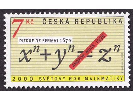 2000, 7 Kč Rok matematiky, DV - svislá čárka před "S", Nr.260, **