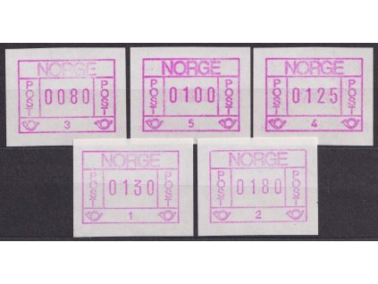 1978, 80-180 Q automatové známky, 5 ks, každá jiná, MiNr.1, **