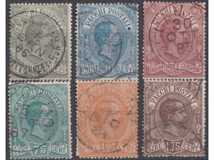 1884, 10C-1.75L série Paketmarken, MiNr.1-6, razítkované
