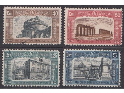 1926, 40C-5L série Národní milice, MiNr.249-52, slabá razítka