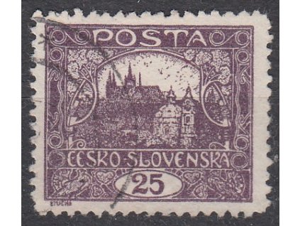 25h fialová, Řz.11 1/2, Nr.11D, razítkované