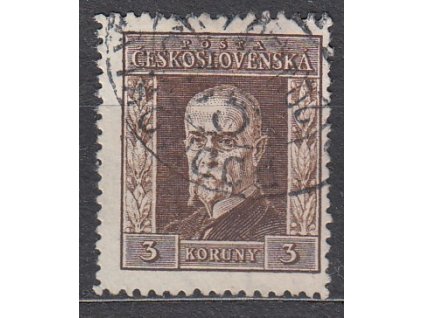 3Kč hnědá, I.typ, svislá pr.4, Nr.192, razítkované