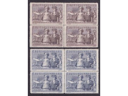 1950, 1.50-5 Kčs 2. sjezd SČSP, 4bloky, Nr.569-70, **
