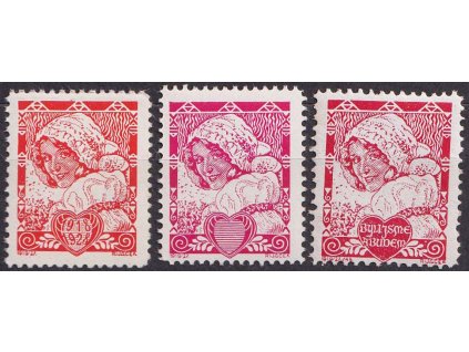 Rijáček, nepřijatý návrh na čs. zn. Kroje, 3 kusy, **