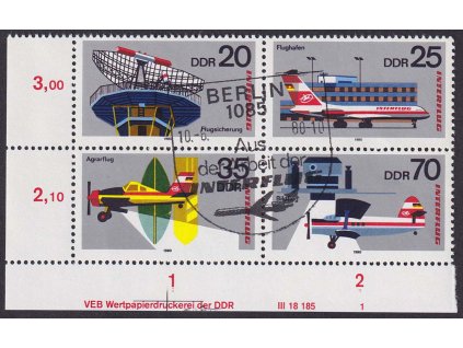 1980, 20-70 Pf INTERFLUG, soutisk s (DV), MiNr.2516-19, razítkované