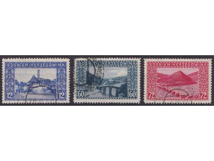1912, 12-72 H série Krajinky, MiNr.61-63, razítkované