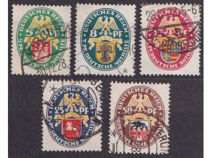 1928, 5-50 Pf série Znaky, MiNr.425-29, razítkované