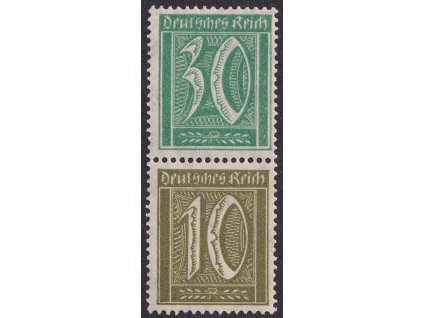 1921, 30+10 Pf Číslice, soutisk, MiNr.S33, **