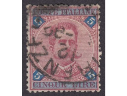 1891, 5L Umberto, MiNr.59, razítkované, nepatrně natrženo