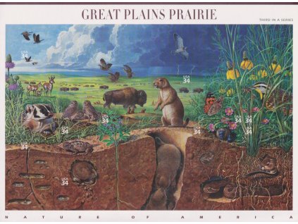 USA, 2001, 34 C aršík Fauna, MiNr.3450-59, samolepící, **