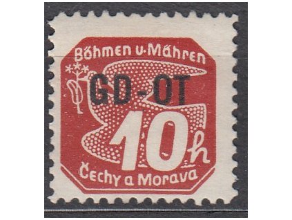 10h GD-OT, perforace Řz.11 1/2, Nr.OT1, * po nálepce