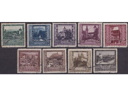 1923, 100-1000 Kr série Města, MiNr.433-41, razítkované, dv