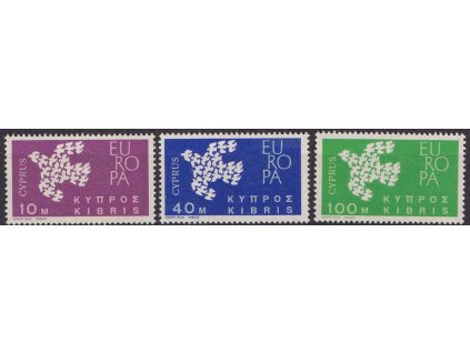 1962, 10-100 M série Europa, MiNr.197-99, **