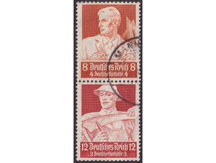1934, 8+12 Pf Řemesla, soutisk, MiNr.S227, razítkované