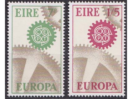 Irsko, 1967, 7Pg-1.5Sc´Pg série Europa, MiNr.192-93, **