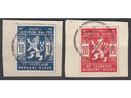 10-20h série, výstřižky, Nr.SK1-2, kompletní razítka N.V.
