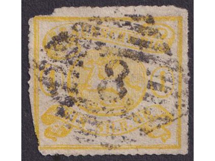 Braunschweig, 1864, 3 Sgr Znak, MiNr.16A, razítkované, horší jakost