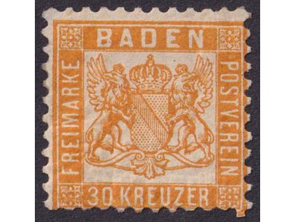 Baden, 1862, 30 Kr Znak, MiNr.22, těžká * - viz. foto