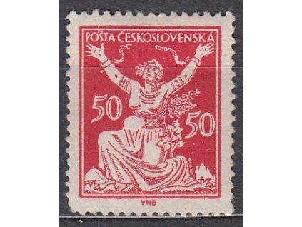 50h červená, DV - vajíčko, Nr.155, * po nálepce, tupý roh