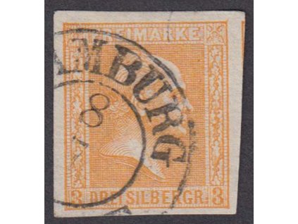 Prusko, 1858, 3 Sgr Vilém, MiNr.12, razítkované