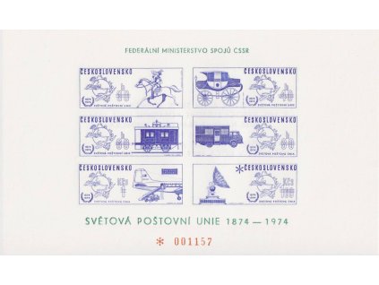 VT 5a Světová poštovní unie, papír bílý