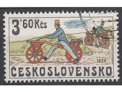 1979, 3.60Kčs Kola, DV - červená výplň v zadním kole, Nr.2397, razítkované, lep **