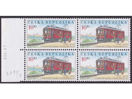 2003, 10 Kč Elektrická dráha, DV - nedotisk červené barvy, Nr.359, **