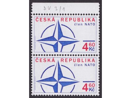 1999, 4.60 Kč NATO, DV - modrý vryp vpravo, Nr.213, ** , ZP 3/1