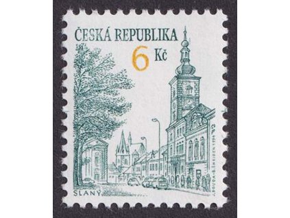 1994, 6 Kč Slaný, DV - svislá čára u kopule věže, Nr.52, ** , ZP 73/2