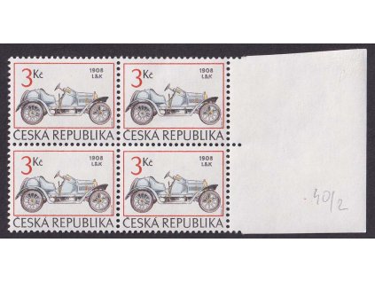 1994, 3 Kč Automobily, DV - svislá ryska na bočnici, Nr.54, ** , ZP 40/2