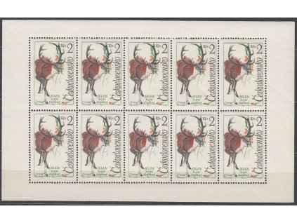 1964, 2Kčs Zvířena, 10blok, Nr.PL1352, **, malá dvl mimo zn.