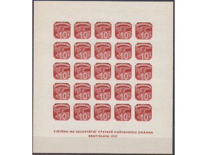1937, Novinový aršík, DV - chybějící čárka za "ZNÁMEK, Nr.ANV18, **