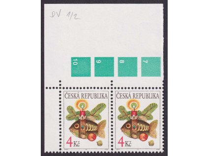 1997, 4 Kč Vánoce, DV - větvička navíc, Nr.165, ** , ZP 1/2