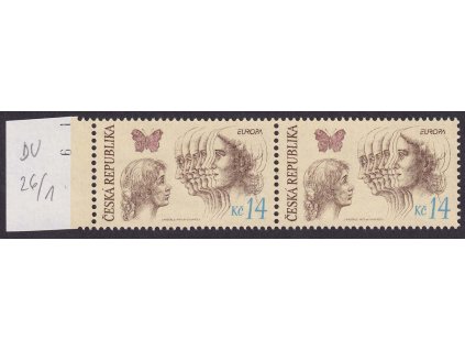 1995, 14 Kč Mír a svoboda, DV - svislá ryska na čele, Nr.77, ** , ZP 26/1