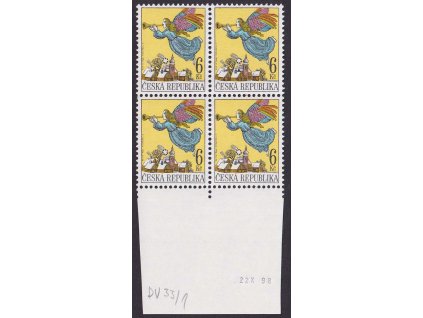 1998, 6 Kč Vánoce, DV - šikmá ryska přes "R", Nr.199, ** , ZP 33/1