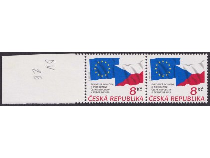 1995, 8 Kč Evropská dohoda, VV - červená čárkau "A", Nr.63, ** , ZP 26