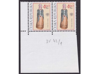 1999, 4.60 Kč Včelí úly, DV - hnědá skvrna dole v sukni, Nr.229, **