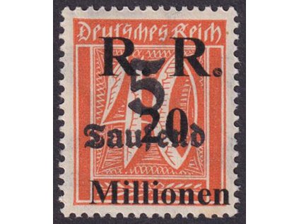 1923, 20Mill/5Taus přetisk Rýnská republika, * po nálepce, privátní separatistické vydání, skvrnka