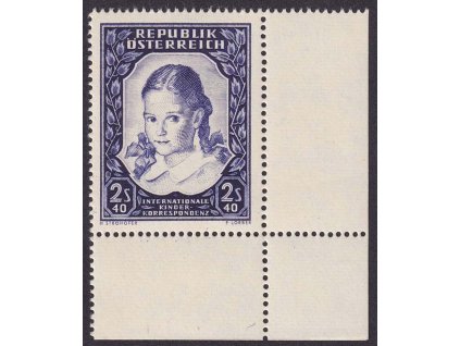 1952, 2.40 S Dítě, MiNr.976, ** , rohový kus