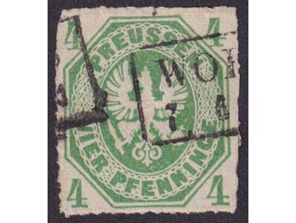 Prusko, 1861, 4 Pf Orel, MiNr.14, razítkované