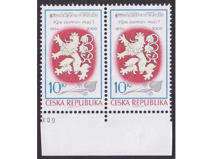 2009, 10 Kč Kde domov můj, DV - červená skvrna na noze, Nr.610, **