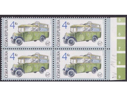 1997, 4 Kč Vozidla, DV - ryska nad zadním kolem, Nr.159, ** , ZP 19/1